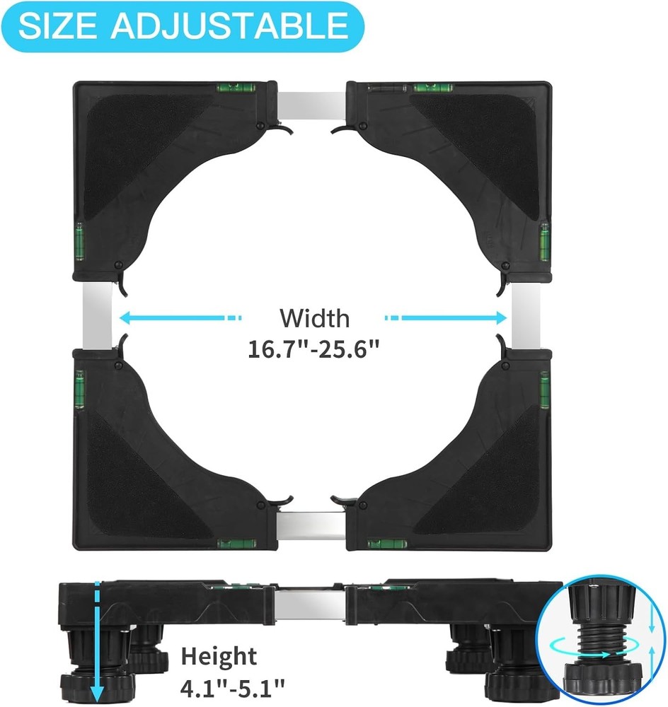 Adjustable Mini Refrigerator Stand Washer & Dryer Mini Fridge Stand Raised Base