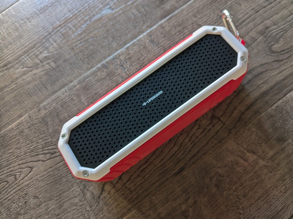 SAKAR Bluetooth Red Lifeguard Portable Speaker with Flashlight