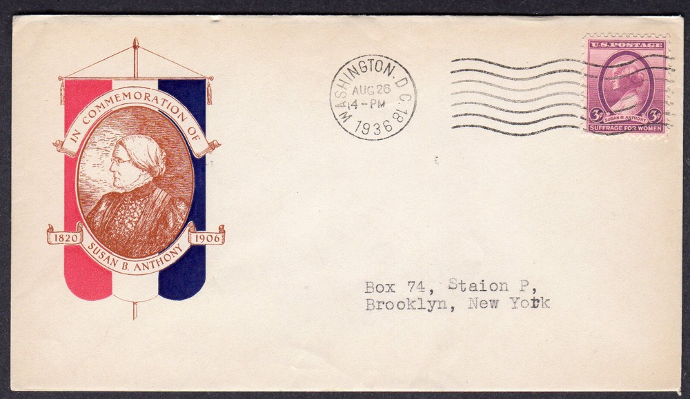 1936 Women's Suffrage 16th (784) - Plimpton FDC NU654