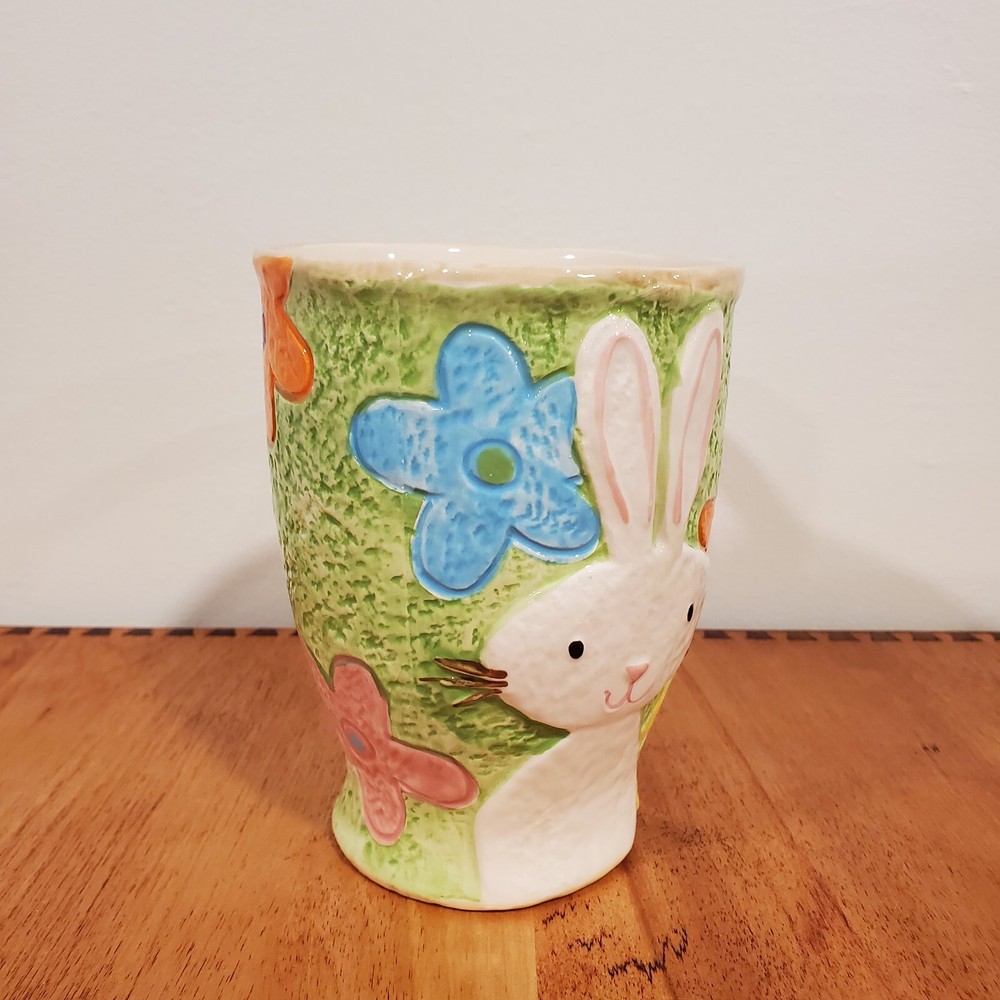 Cracker Barrel Easter Bunny Chick Floral Coffee Tea Mug