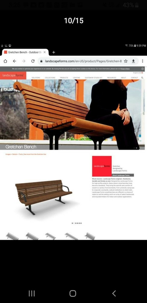 Oak Bench (Gretchen) (Industrial)