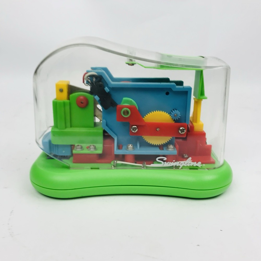 VTG Swingline Clear Electric Automatic Stapler Skeleton Translucent Neon