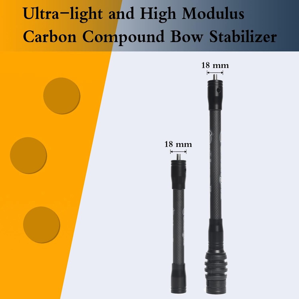 Archery Bow Stabilizer for Compound bow Hunting 3K High Modulus Carbon 8"