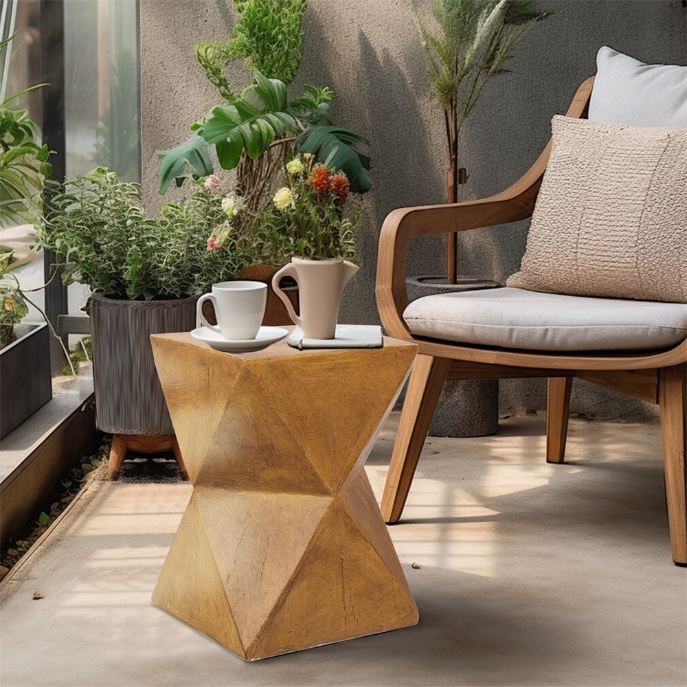 Geometric Light-Weight Concrete End Table Round/Twist Side Table Retro End Stool