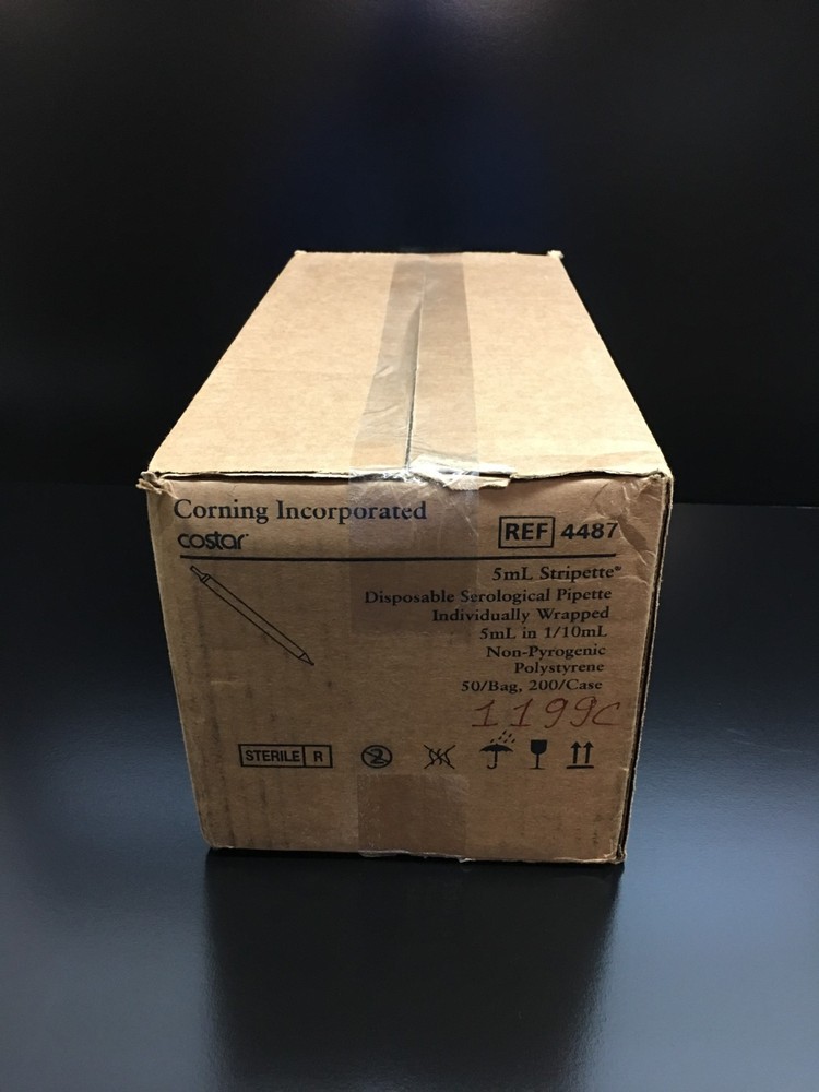 Corning Costar REF 4487 Serological Pipets 5mL Stripette Case