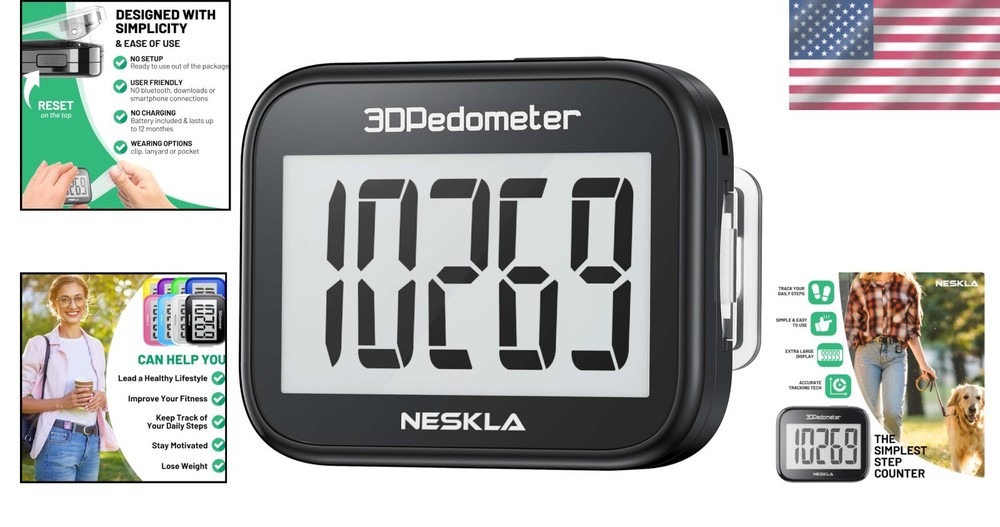 Enhanced 3D Sensor Step Tracker - Effortless Tracking for Men, Women, and Kids