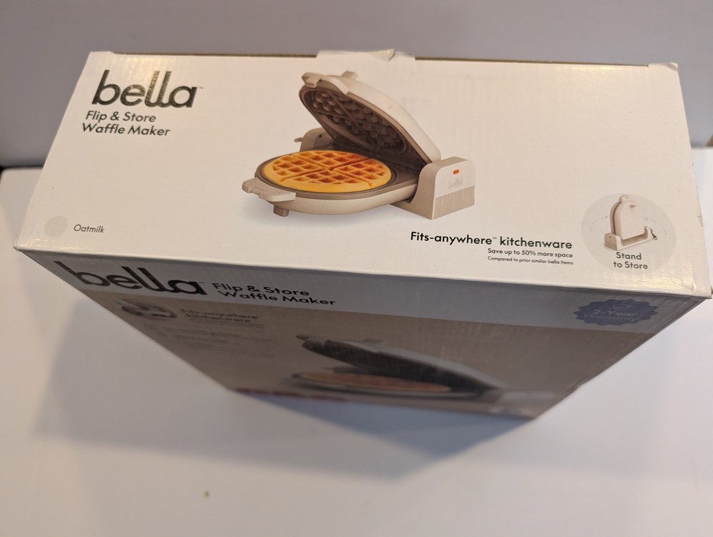 Bella Flip & Store Waffle Maker Ceramic Nonstick-White