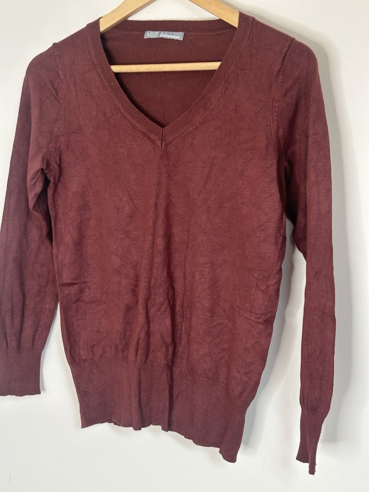 M&S Size 12 Brown Knit Pullover Jumper