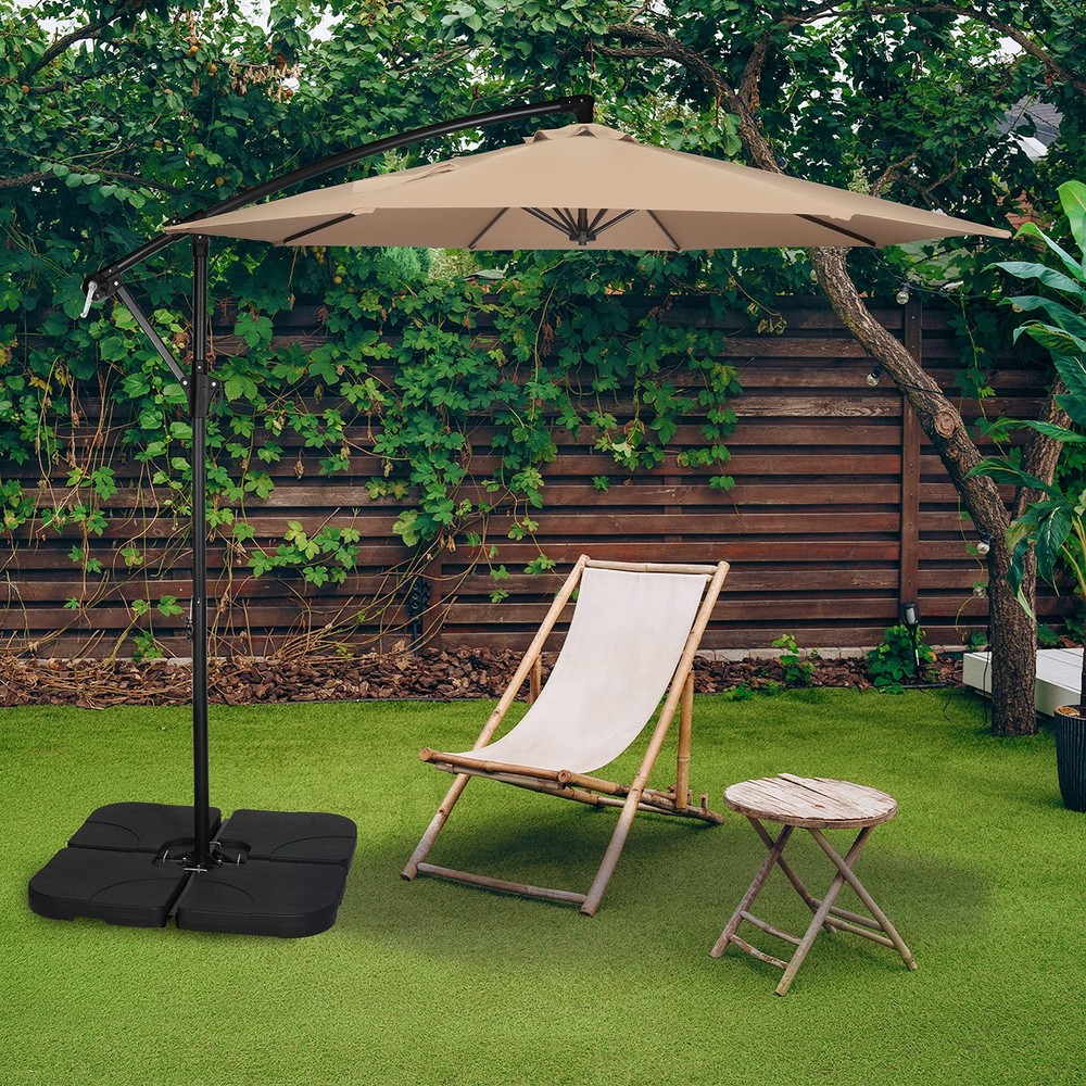 Simple Deluxe 10ft Offset Umbrella Cantilever Patio Hanging Offset, Tan