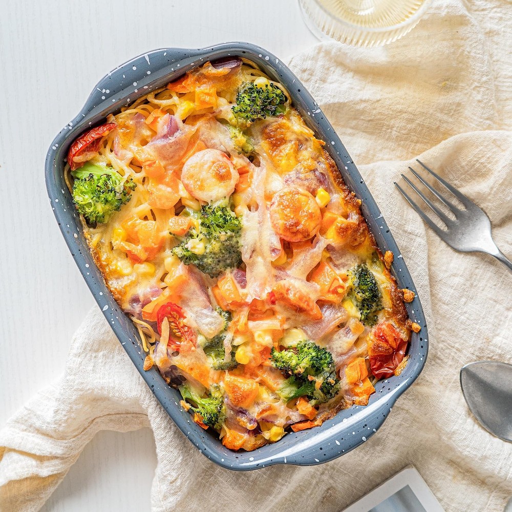 Ceramic Bakeware Dish Set of 3, Rectangular Baking Casserole for Oven,High He...