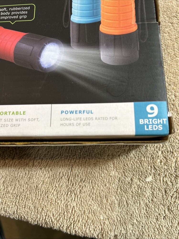 The Black Series 3 Piece Rubberized LED Flashlight. By Shift