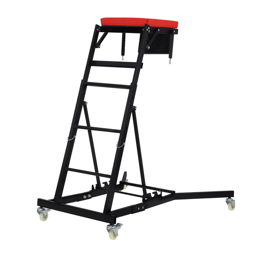 Foldable Engine Topside Creeper Adjustable Height Movable Ladder With 4 Wheels