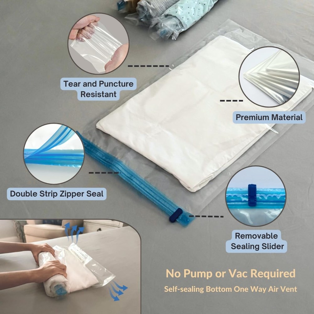 35 Pack Vacuum Storage Bags with Electric Pump, Compression Space Saver for Comf