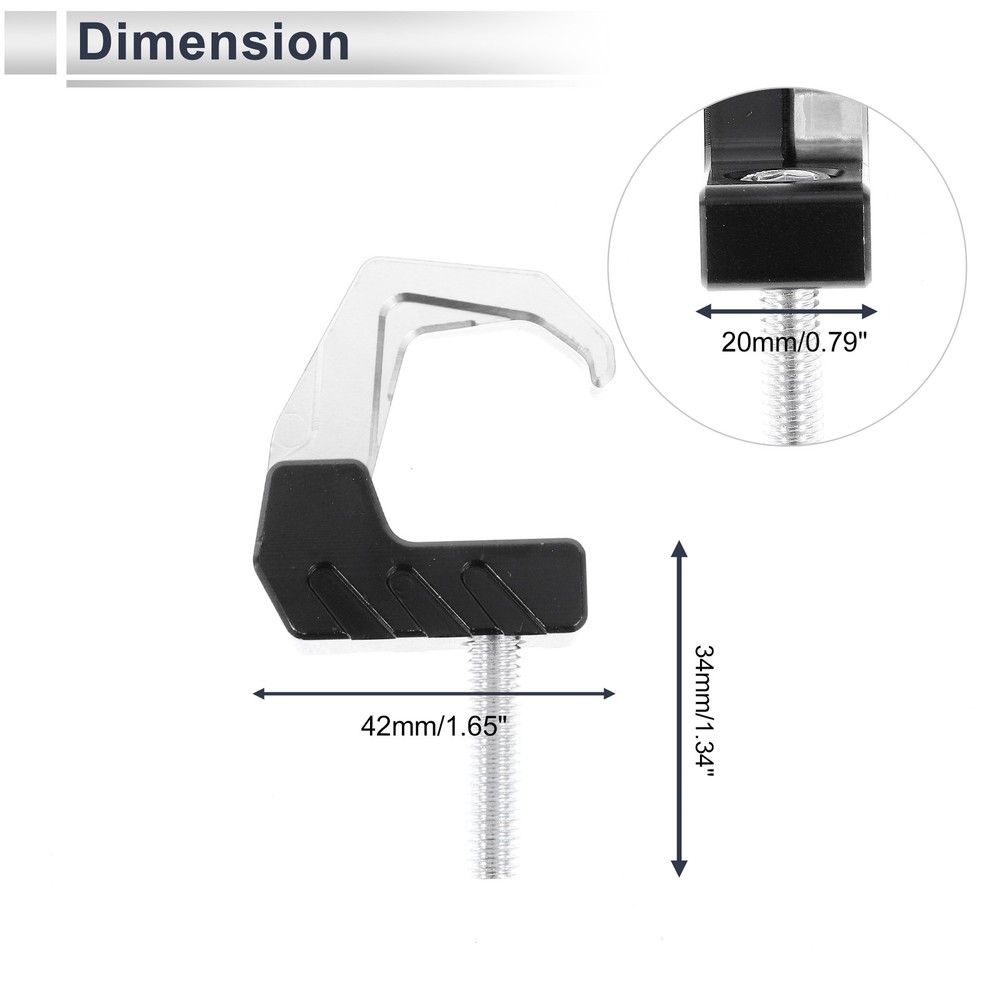 Motorcycle storage hook 42mm silver/black