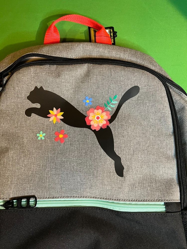 NWT PUMA Kids' Eclipse 18.5" Backpack - Gray Floral