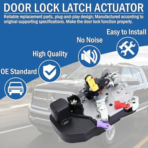 Door Lock Latch Actuator Fit for 2003-2010 Dodge Front Right Passenger Side
