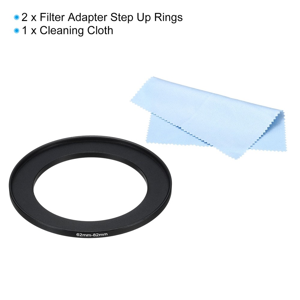 62mm-82mm Step Up Ring Camera Lens Filter Adapter Ring Filter with Cloth