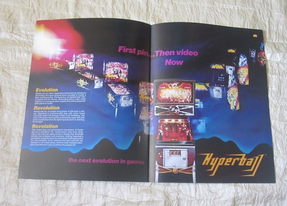 1981 WILLIAMS HYPERBALL PINBALL FLYER