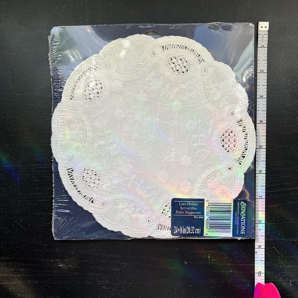 White Circle Paper Lace Doilies 8" 24 pack & 4” 32 pack Sensations