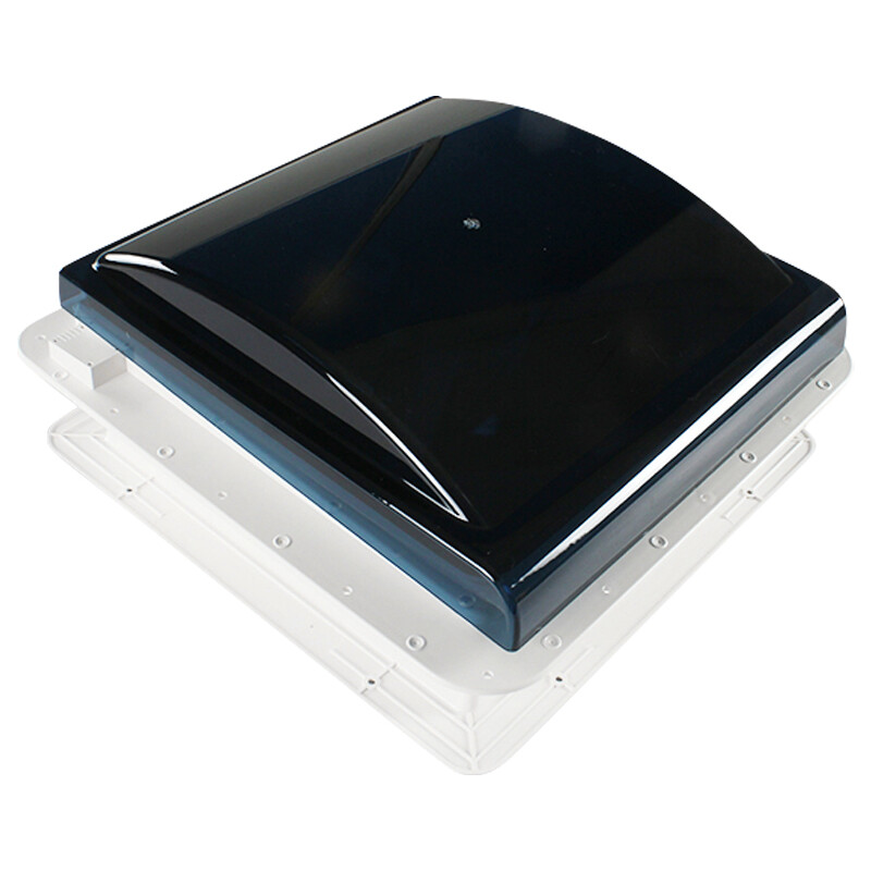 Leisure Coachworks RV Roof Vent Fan 6 Speed 12 Volt with Smoked Lid Manual Riser