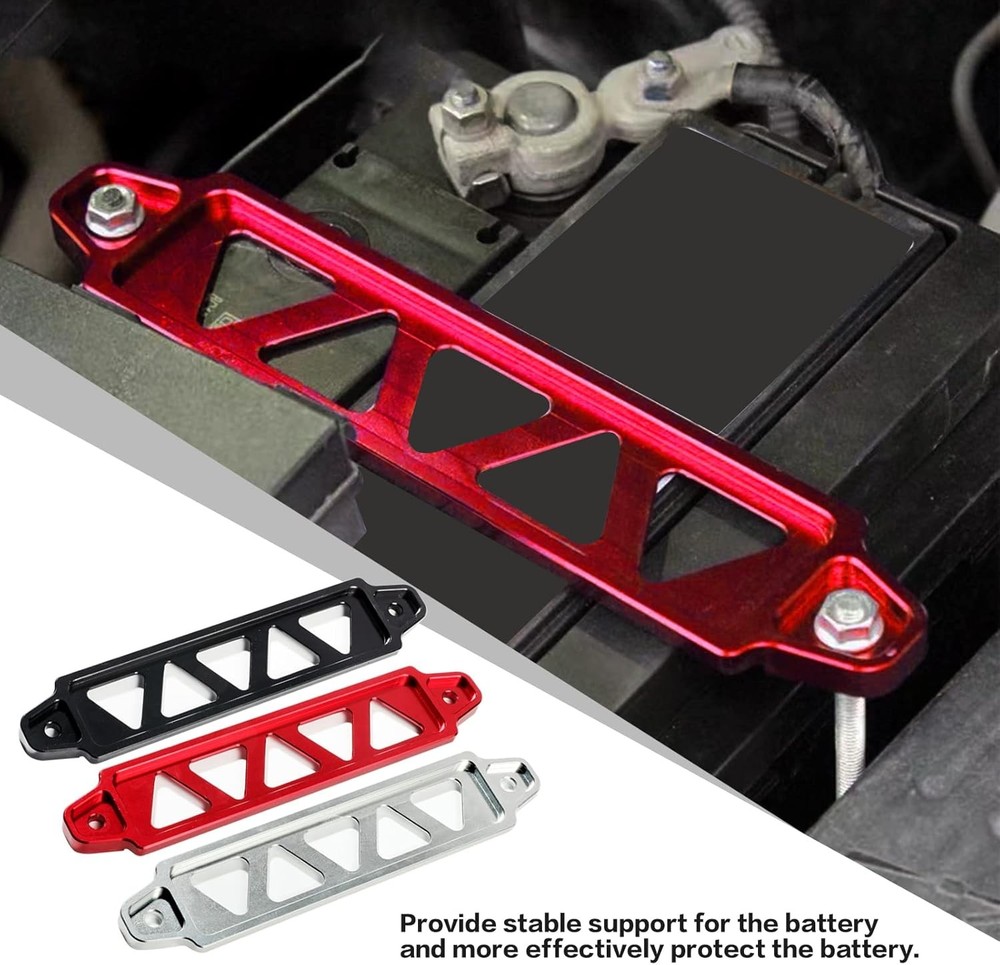 Black Aluminum Battery Tie Down Bracket Holder