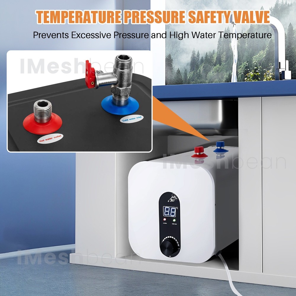 Instant Electric Water Heater Shower Compact 15L/4Gal Mini-Tank Storage RV 110V