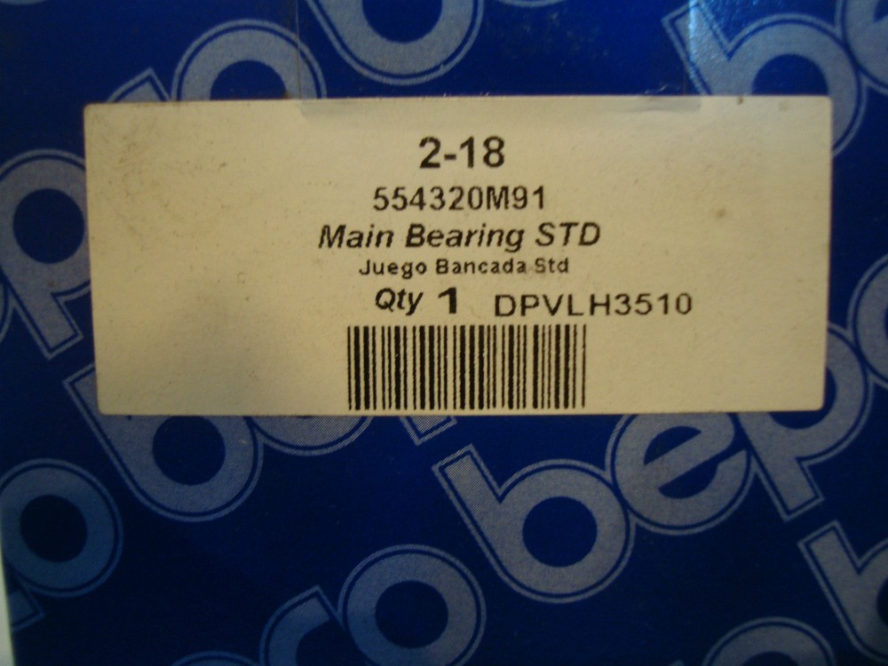 Bepco 554320M91 Main Bearing STD Massey Ferguson, Perkins