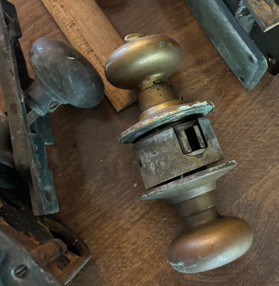 five mortise locks with accessory hardware 1930's? 20 pounds Corbin & Yale
