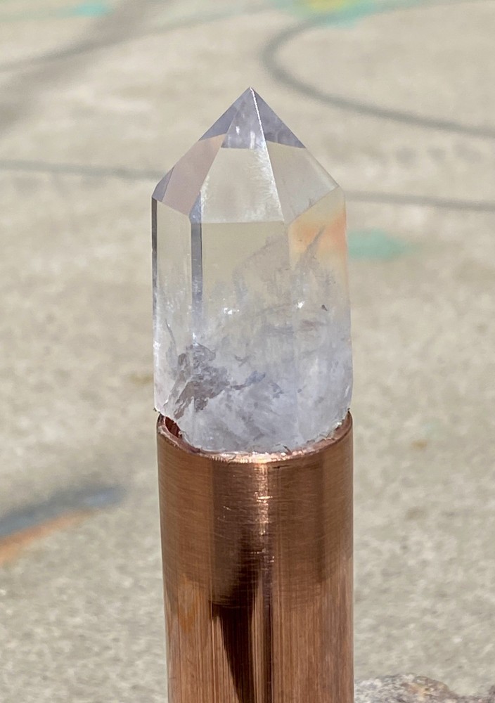 Orgone Cloudbuster with Quartz Crystal Scepter Point & Copper Pipe