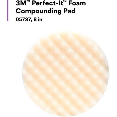 3M Perfect-It 05737 Single Sided Compound Pad, 8 in Dia, Hookit Attachment