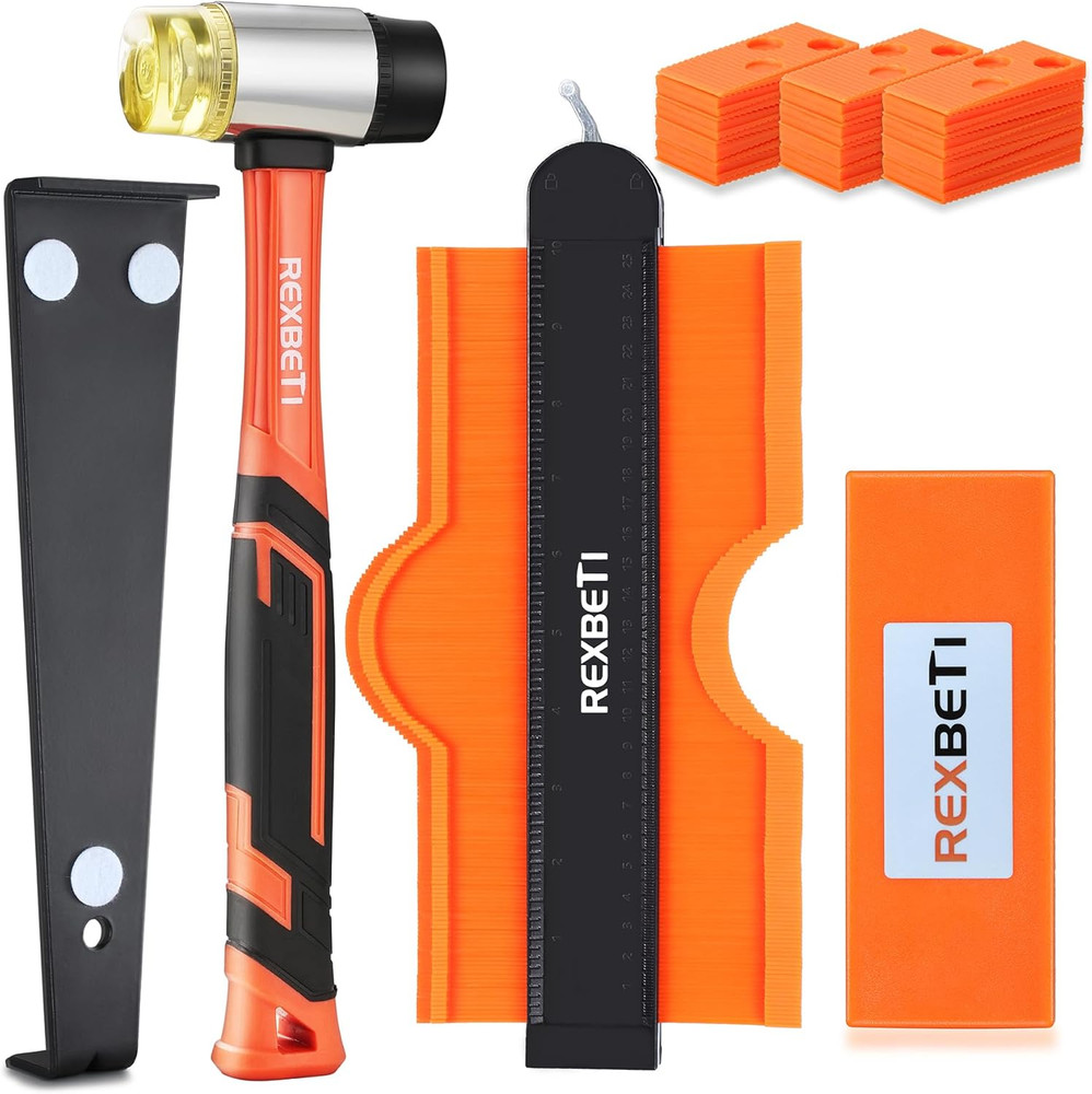 44-Piece Upgraded Laminate Wood Flooring Installation Kit with Solid Tapping Blo