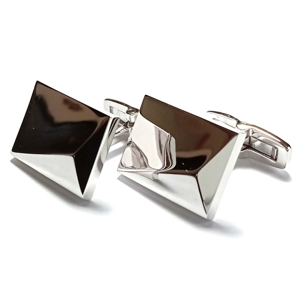 Psc200 Paul Stuart Cufflinks Silver Diamond Cut Rectangle