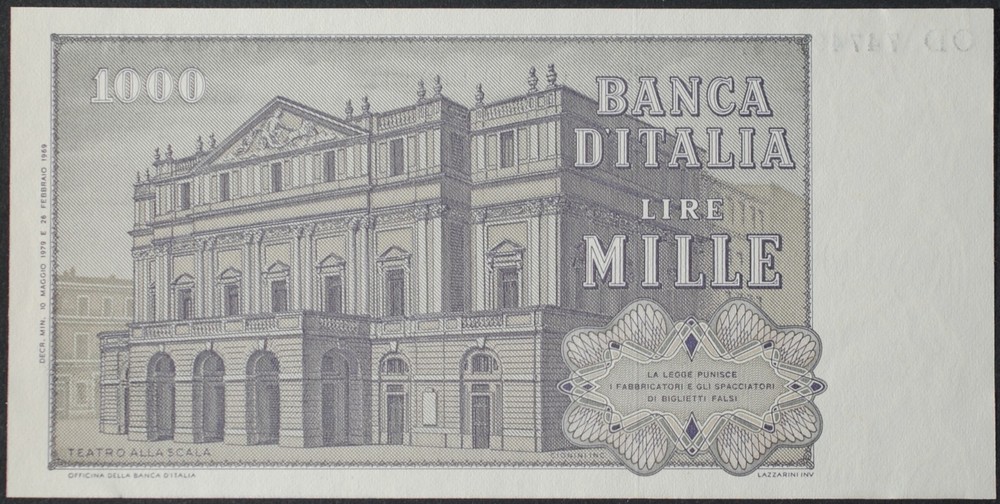 Italy P101f 1000 Lire AU