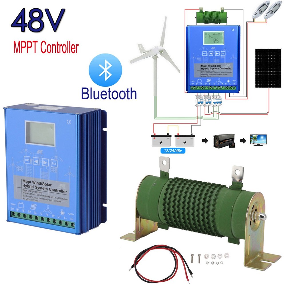 Smart Bluetooth Power Controller Solar & Wind Generator Transfer Switch 48V DC