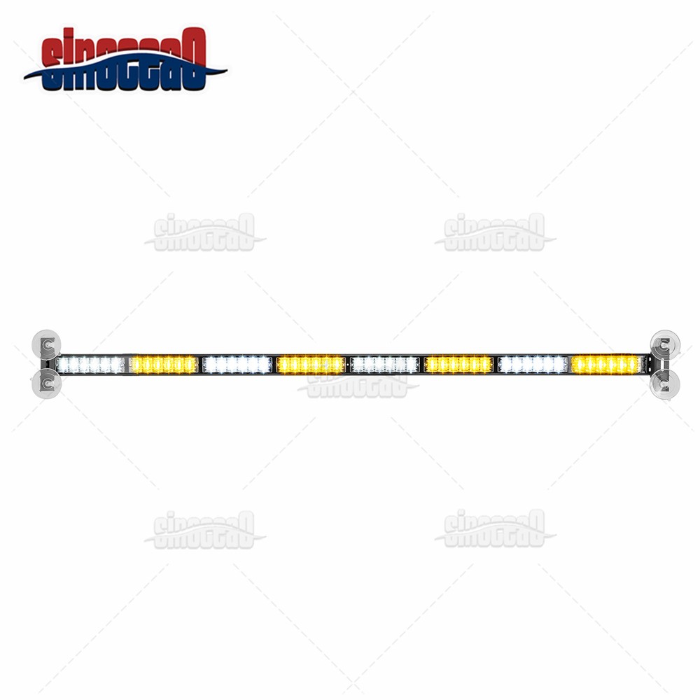 Emergency Hazard Warning Strobe Traffic Advisor Light Bar 48 LEDs Amber White
