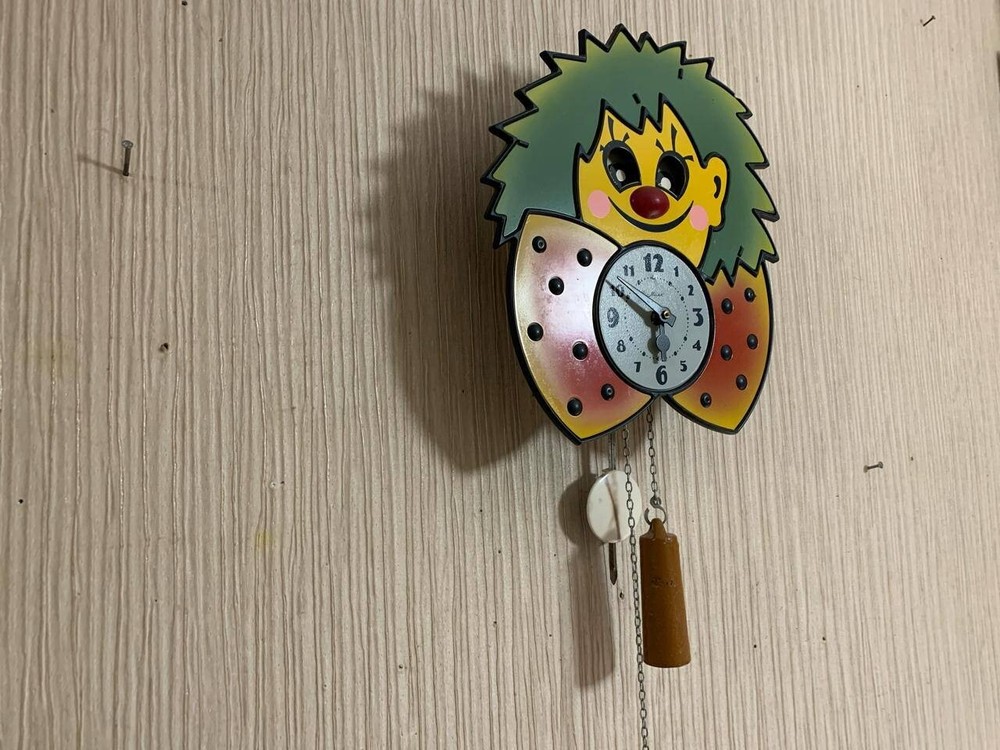 New Vintage Clock Soviet Mechanical Clock Working Soviet CLOWN Wall Clock