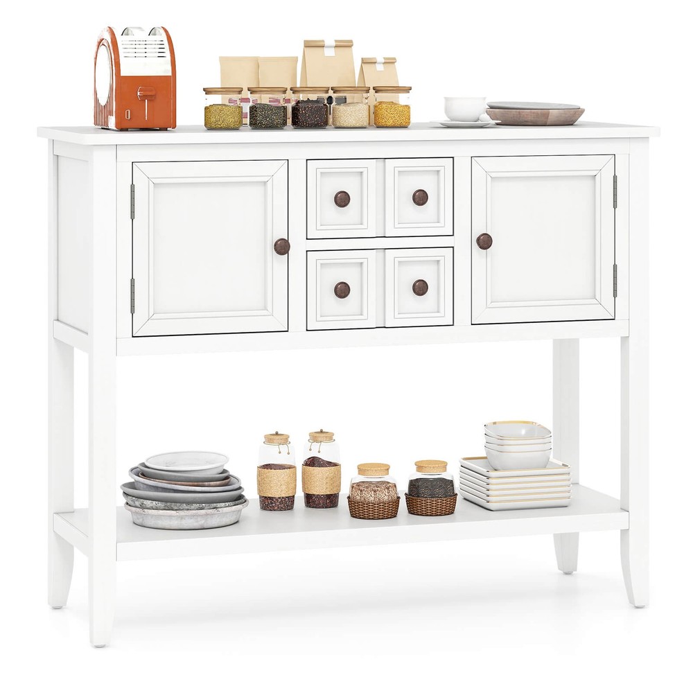 Buffet Sideboard Cabinet Entryway Console Table with 2 Doors and 2 Drawers