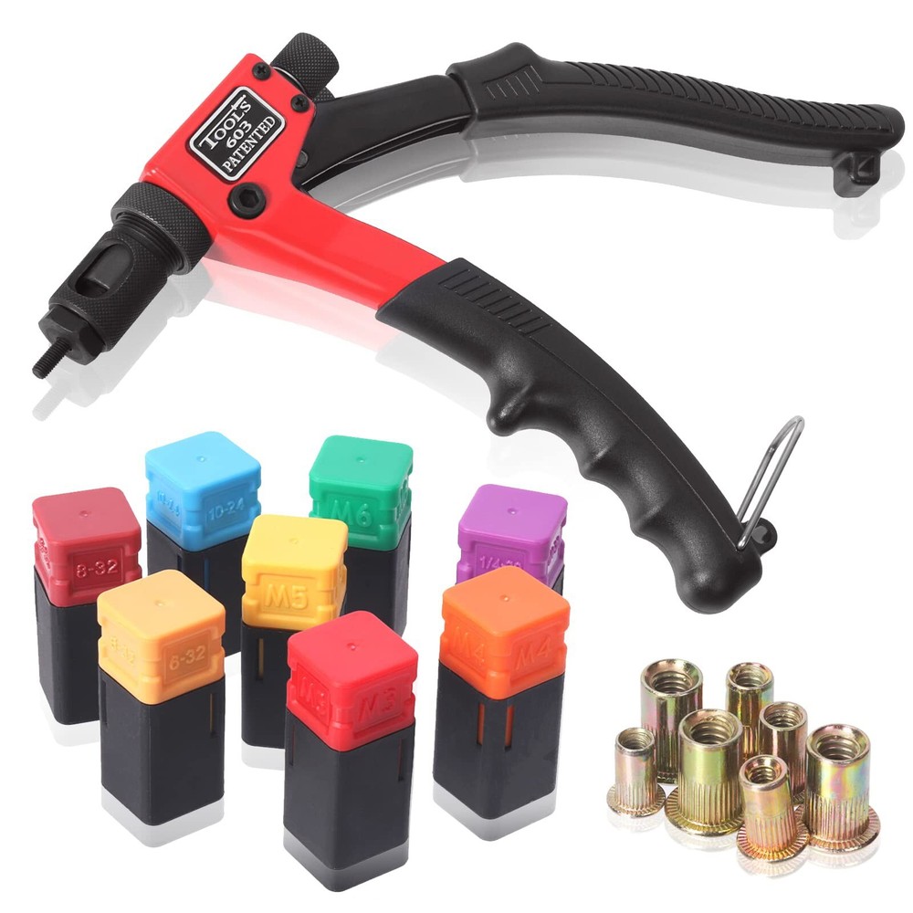 240pcs Rivet Gun Kit Rivnut Thread Setting Tool Nut Setter NutSert Metric SAE