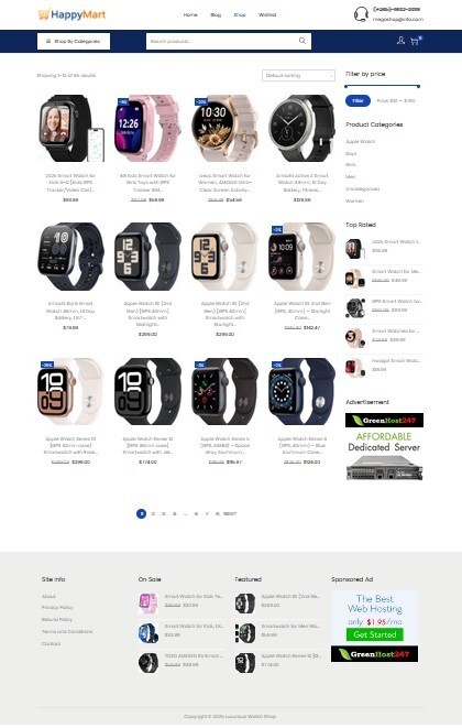 Smart Watch Store, Drop Shipping / Affiliate / eCommerce Website