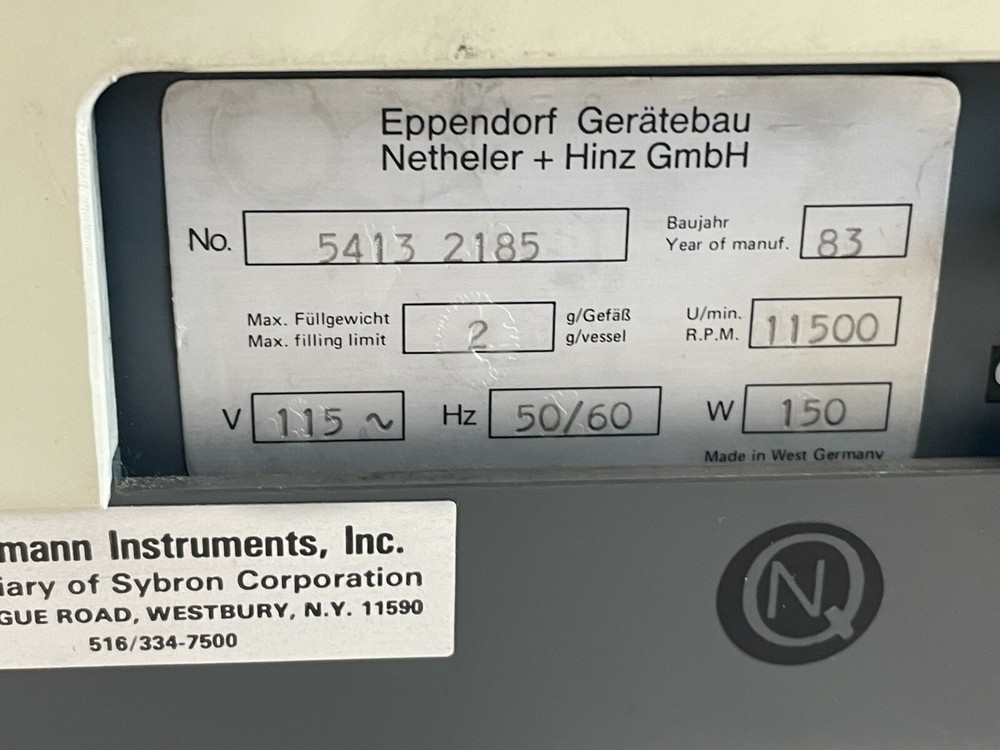 Eppendorf Centrifuge 5413 - Read Condition