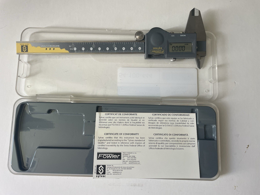 Fowler Sylvac S235 Water Resistant Digital Caliper With Case - Powers On