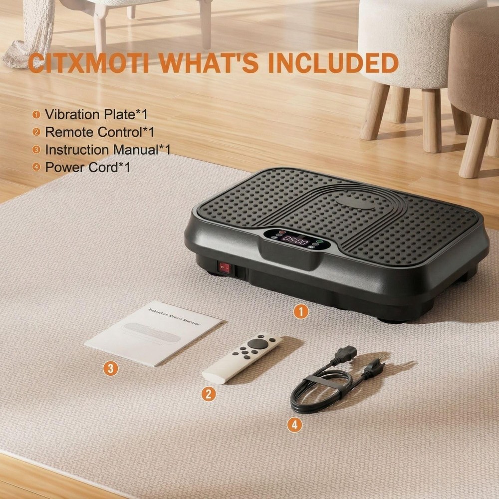 Vibration Plate Exercise Machine, Compact Small for Black-S
