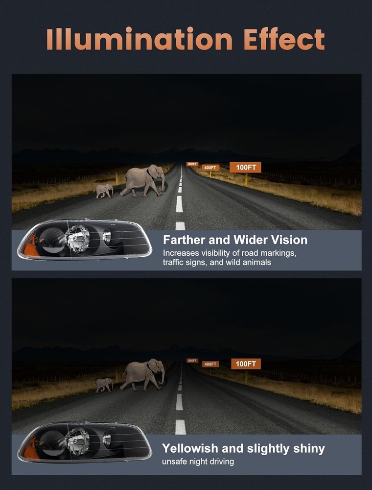 Mack Truck Headlight Assembly Vision Granite Black