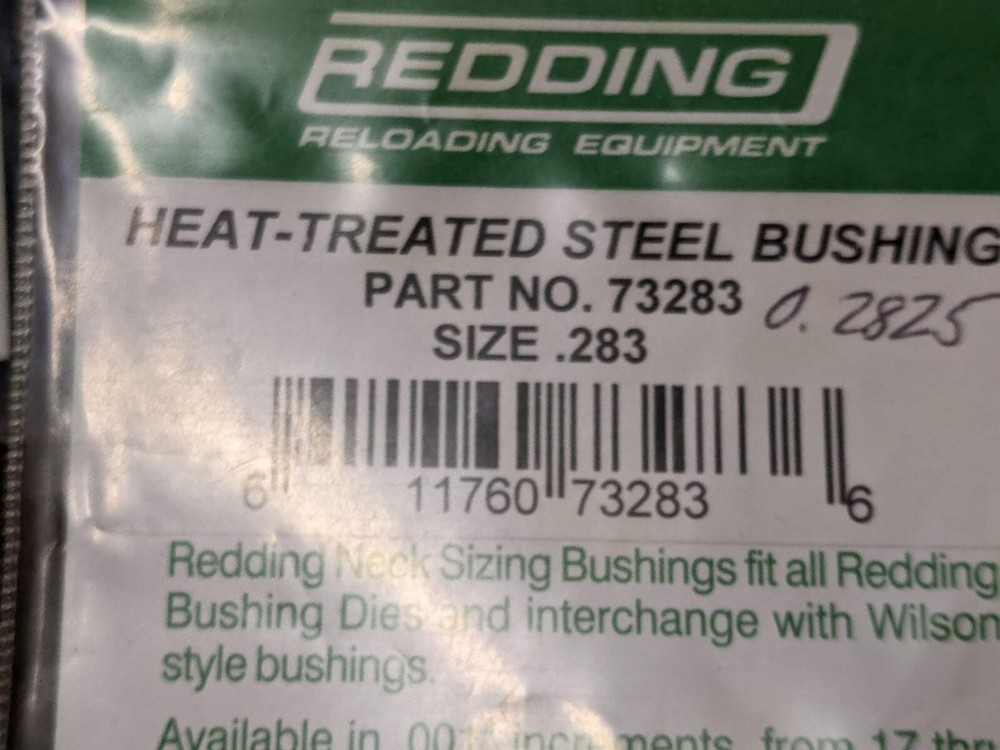 Redding neck sizing bushing assortment, 13 peices