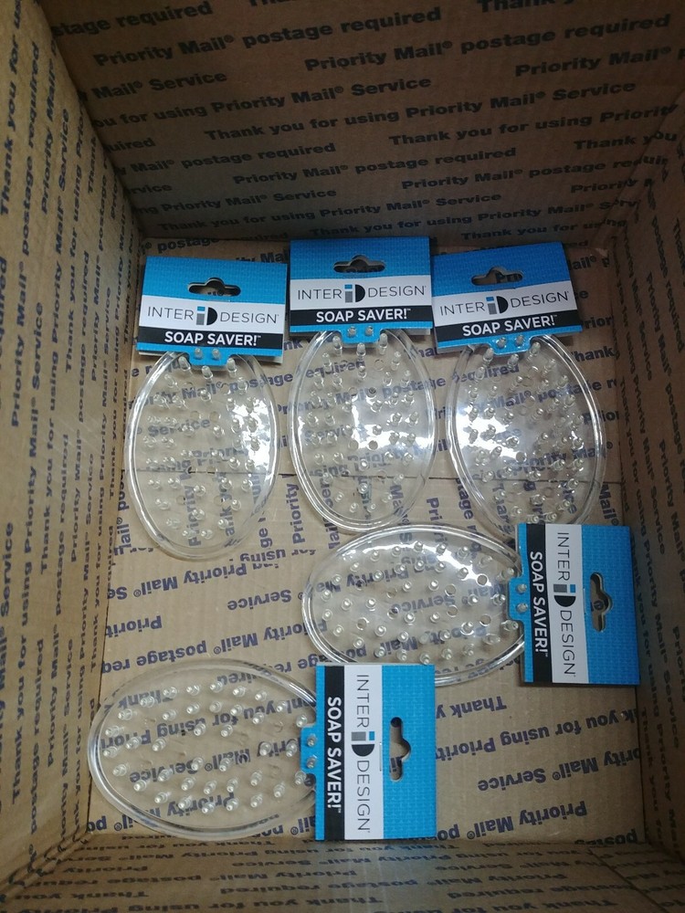 5 Pack InterDesign 30100 Soap Saver, Plastic/Rubber, Clear