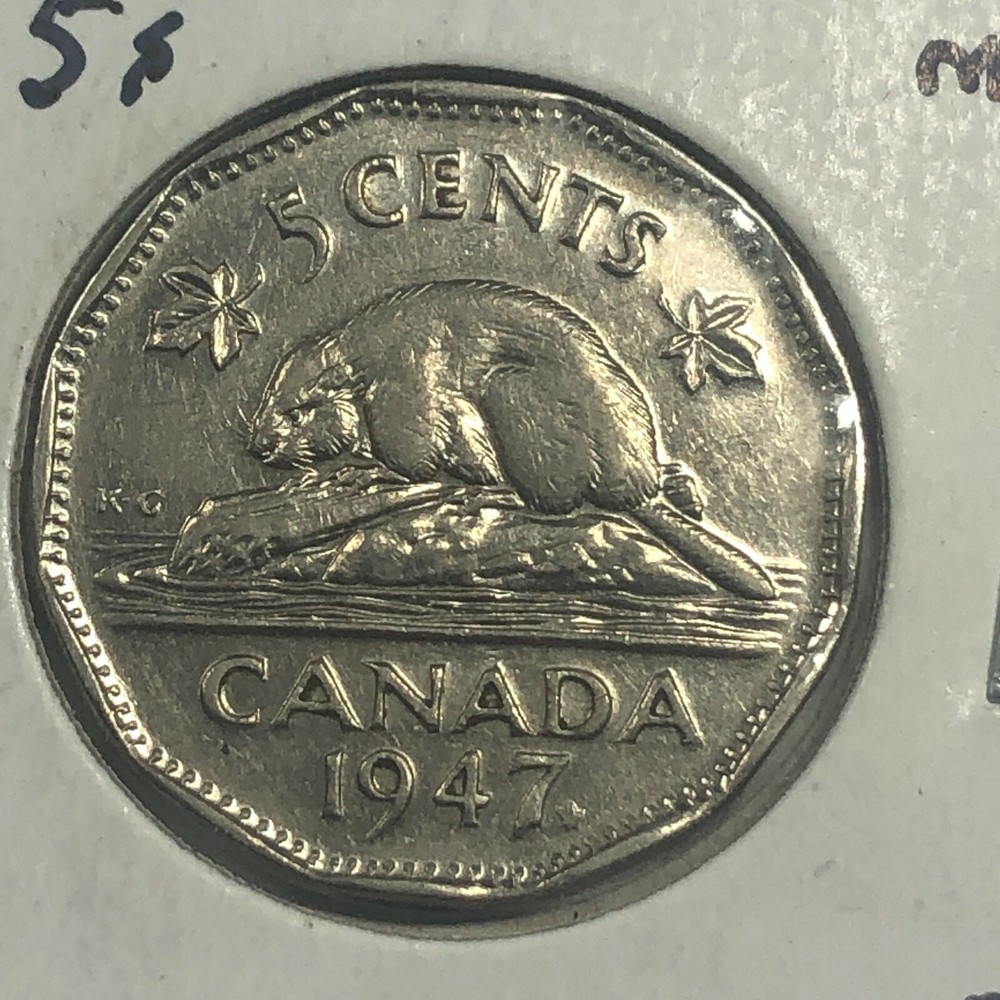 1947 Canada Five Cent Foreign Coin #1313