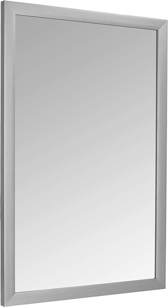 Stylish 24" x 36" Rectangular Wall Mirror with Nickel Trim