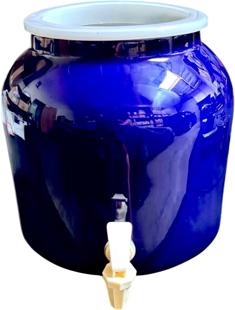 Countertop Water Dispenser Porcelain Ceramic Beverage Crock with BPA Spigot Ring