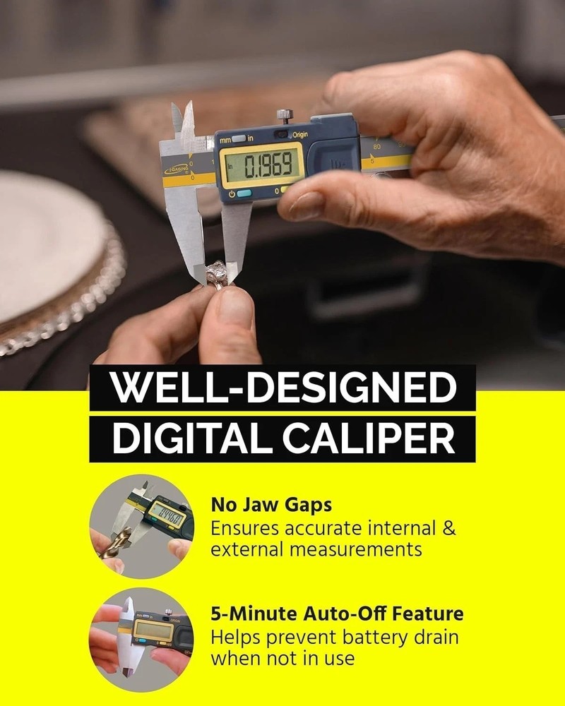 Absolute Origin 0-6" Digital Caliper - Accurate, Durable, with USB Data Export