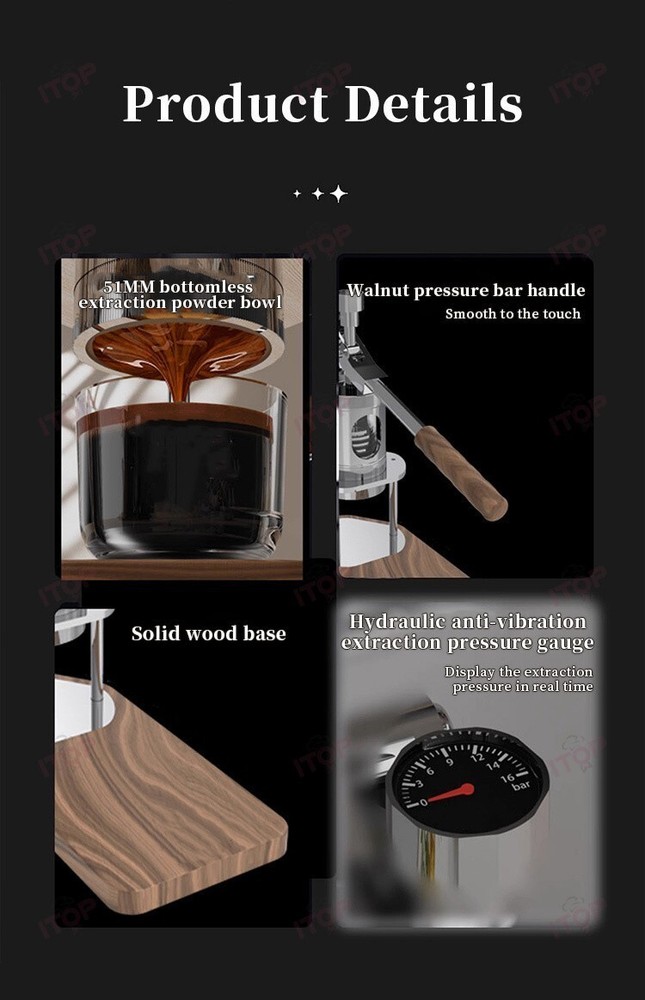 51mm Hand Press Coffee Machine Manual Espresso Maker Portable Camping